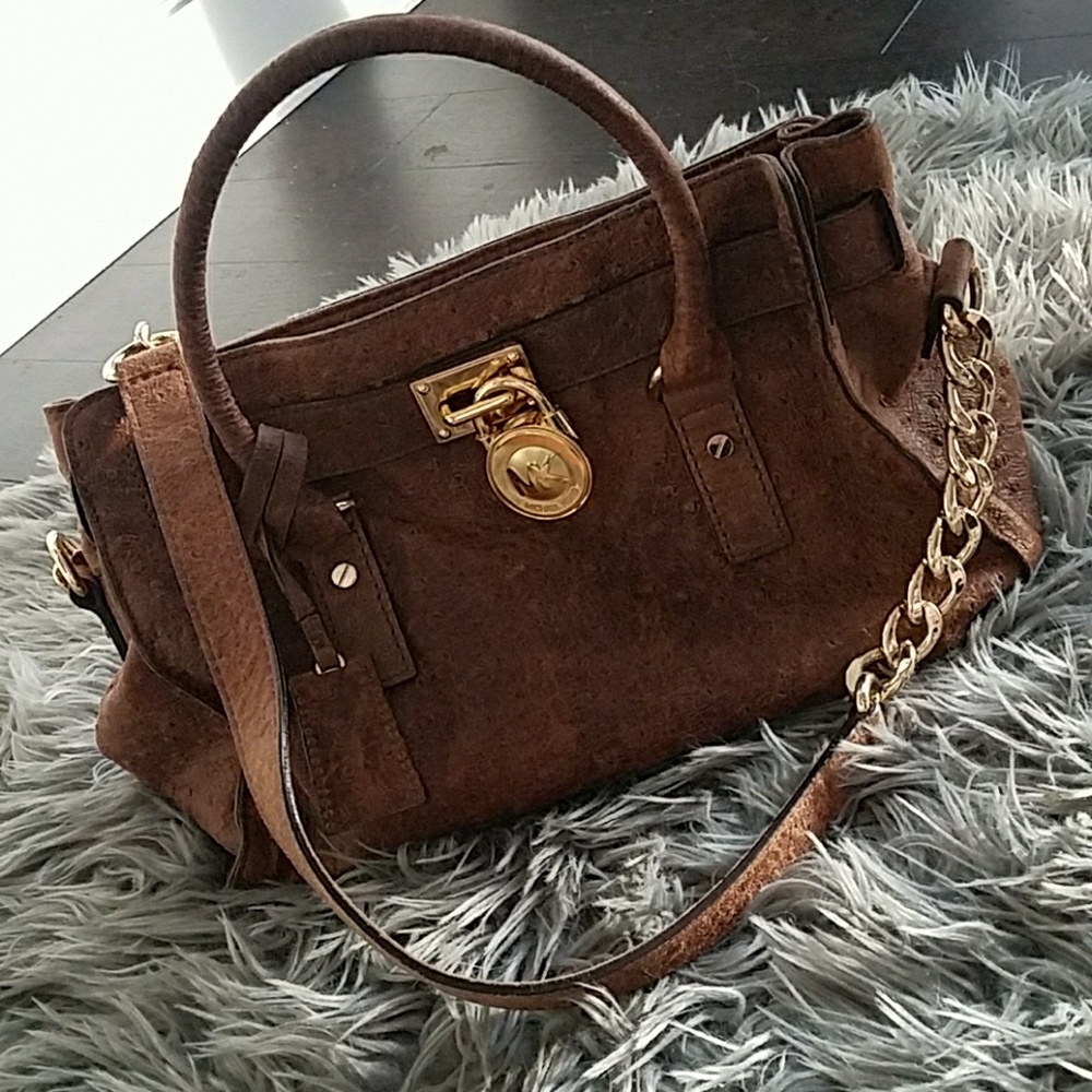 Michael Kors ostrich leather handbag